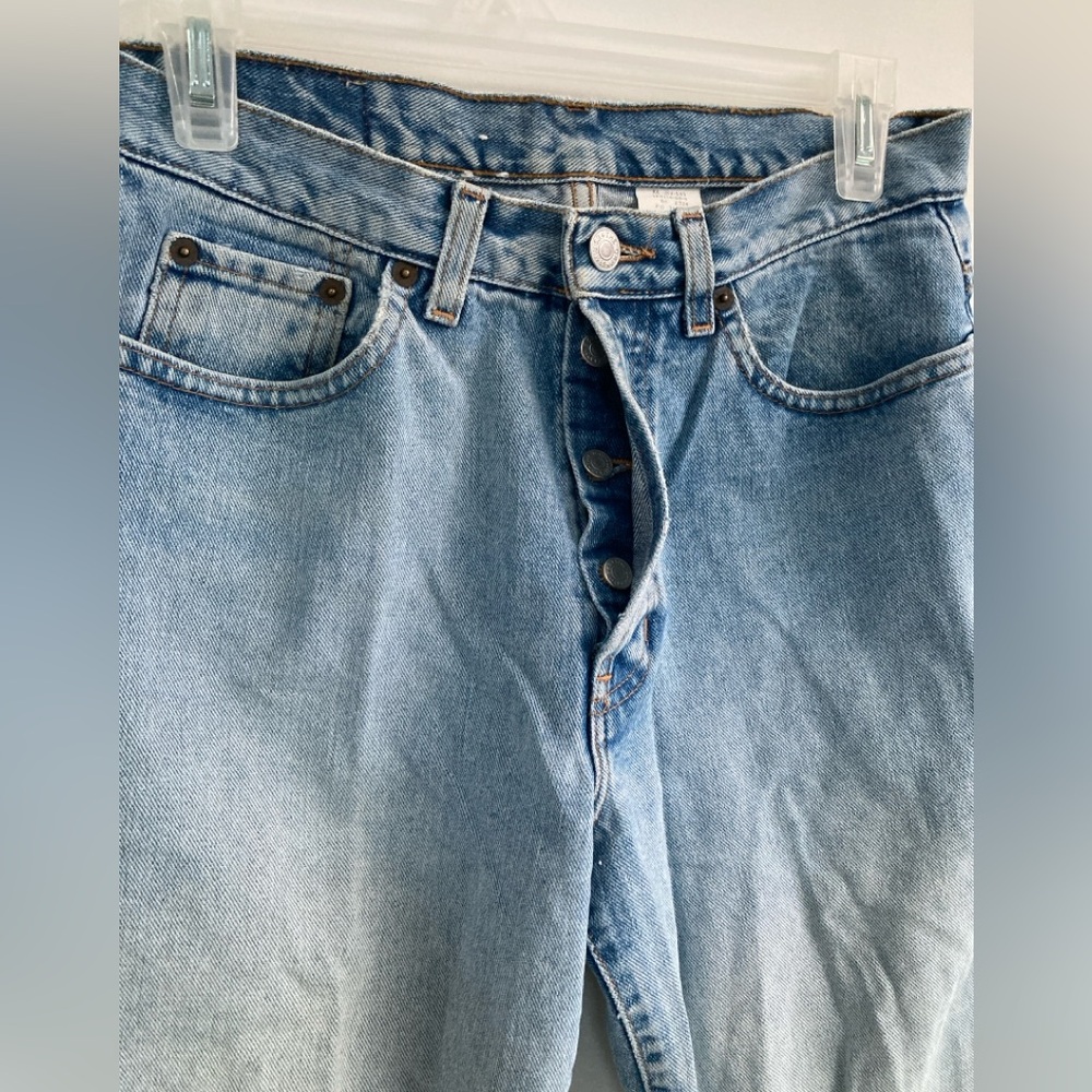 Gap Blue Jeans Button Fly, Straight Leg, Sz 8 Long, Vintage 90s - Picture 4 of 11